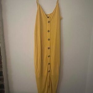 Button up yellow dress